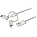 StarTech LTCUB1MGR 3.3 ft 1m USB Multi Charging Cable - Lightning USB-C Micro-USB