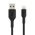 Belkin CAA002bt0MBK Boost Charge 15cm Lightning to USB-A Braided Cable - Black (Avail: In Stock )