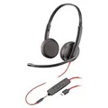 Plantronics 209751-201 Blackwire C3225 UC Stereo Headset (USB-C & 3.5mm)