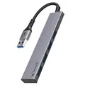 Bonelk ELK-80024-R Long-Life USB-A to 4 Port USB-A 3.0 Slim Hub - Space Grey