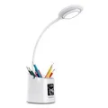 Simplecom EL621 Rechargeable LED Desk Lamp with Pen Holder & Digital Clock