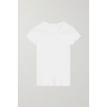 LESET - Pointelle-knit Cotton-jersey T-shirt - White - large