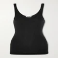 James Perse - The Daily Ribbed Stretch-cotton Tank - Black - 1