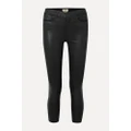 L'Agence - Margot Cropped Coated High-rise Skinny Jeans - Black - 27