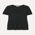 rag & bone - The Vee Slub Pima Cotton-jersey T-shirt - Black - large