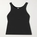 TOTEME - + Net Sustain Curved Ribbed Stretch Organic Cotton-jersey Tank - Black - x small