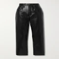 AGOLDE - + Net Sustain 90s Pinch Waist Leather-blend Straight-leg Pants - Black - 23