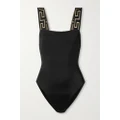 Versace - Jacquard-trimmed Swimsuit - Black - 1