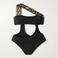 Versace - One-shoulder Cutout Swimsuit - Black - 4