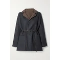 Loro Piana - Jimi Reversible Belted Leather-trimmed Cashmere-blend Jacket - Charcoal - small