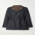 Loro Piana - Jimi Reversible Belted Leather-trimmed Cashmere-blend Jacket - Charcoal - medium