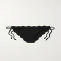 Marysia - + Net Sustain Mott Scalloped Recycled Seersucker Bikini Briefs - Black - xx small