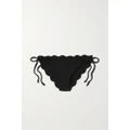 Marysia - + Net Sustain Mott Scalloped Recycled Seersucker Bikini Briefs - Black - x small