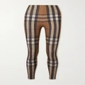 Burberry - Checked Stretch-jersey Leggings - Brown - xx small