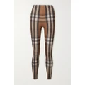Burberry - Checked Stretch-jersey Leggings - Brown - xx small