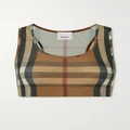 Burberry - Cropped Checked Stretch-jersey Top - Brown - medium