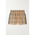 Burberry - Striped Checked Cotton-blend Shorts - Beige - UK 10