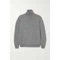 Brunello Cucinelli - Bead-embellished Cashmere Turtleneck Sweater - Gray - large