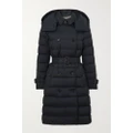 Burberry - Hooded Double-breasted Quilted Shell Down Coat - Navy - xx small