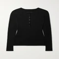 Nili Lotan - Jordan Ribbed Cotton-jersey Top - Black - medium