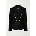 Balmain - Fringed Cotton-blend Bouclé-tweed Jacket - Black - FR40
