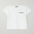 Balmain - Flocked Cotton-jersey T-shirt - White - small