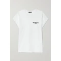 Balmain - Flocked Cotton-jersey T-shirt - White - medium