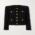 Balmain - Metallic Bouclé-tweed Jacket - Black - FR38