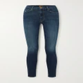 Mother - + Net Sustain Looker Distressed High-rise Skinny Jeans - Dark denim - 29