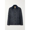 Burberry - Reversible Corduroy-trimmed Quilted Shell And Checked Cotton Jacket - Midnight blue - xx small