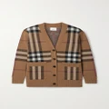 Burberry - Checked Wool And Cashmere-blend Cardigan - Brown - xx small