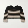 La Ligne - Mini Toujours Striped Cashmere Sweater - Black - medium