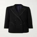 Blazé Milano - Resolute Everyday Double-breasted Silk-trimmed Wool-crepe Blazer - Black - 3