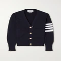 Thom Browne - Grosgrain-trimmed Striped Cotton Cardigan - Navy - IT46