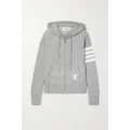 Thom Browne - Striped Cotton-jersey Hoodie - Light gray - IT38