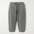 Moncler - Leather-trimmed Wool And Cashmere-blend Track Pants - Gray - small