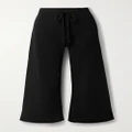 Nili Lotan - Kiki Cropped Voile-trimmed Cotton-jersey Track Pants - Black - small