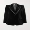 Gucci - Aria Silk-trimmed Cotton-blend Velvet Blazer - Black - IT38