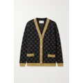 Gucci - Metallic Jacquard-knit Cotton-blend Cardigan - Navy - S