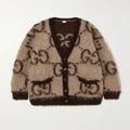 Gucci - Oversized Reversible Jacquard-knit Mohair-blend Cardigan - Beige - S