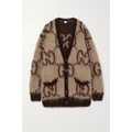 Gucci - Oversized Reversible Jacquard-knit Mohair-blend Cardigan - Beige - S