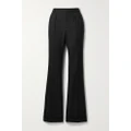 SAINT LAURENT - Pleated Grain De Poudre Wool Flared Pants - Black - FR34