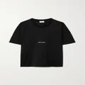 SAINT LAURENT - Printed Cotton-jersey T-shirt - Black - XS