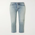 SAINT LAURENT - Distressed High-rise Slim-leg Jeans - Blue - 25