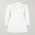 Carolina Herrera - Silk Satin-trimmed Crepe Mini Dress - White - US0