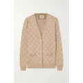 Gucci - Metallic Jacquard-knit Cotton-blend Cardigan - Camel - XL