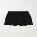SAINT LAURENT - Scalloped Wool-blend Bouclé Shorts - Black - FR36