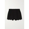 SAINT LAURENT - Scalloped Wool-blend Bouclé Shorts - Black - FR38