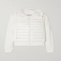 Moncler - Paneled Cotton-blend Terry And Quilted Shell Down Hoodie - White - xx large
