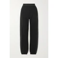 Moncler - Embellished Shell-trimmed Cotton-jersey Track Pants - Black - medium